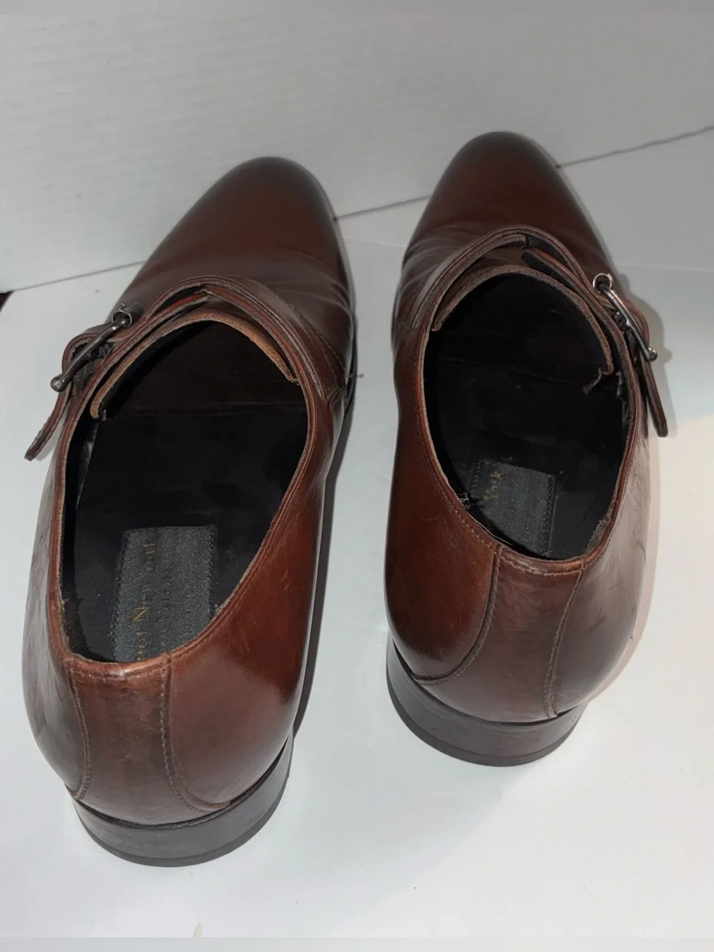 To Boot Men's 9.5 Dark Brown Leather Single Monk Strap Oxfords